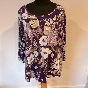 Chico’s Size 2 Plum Paisley top